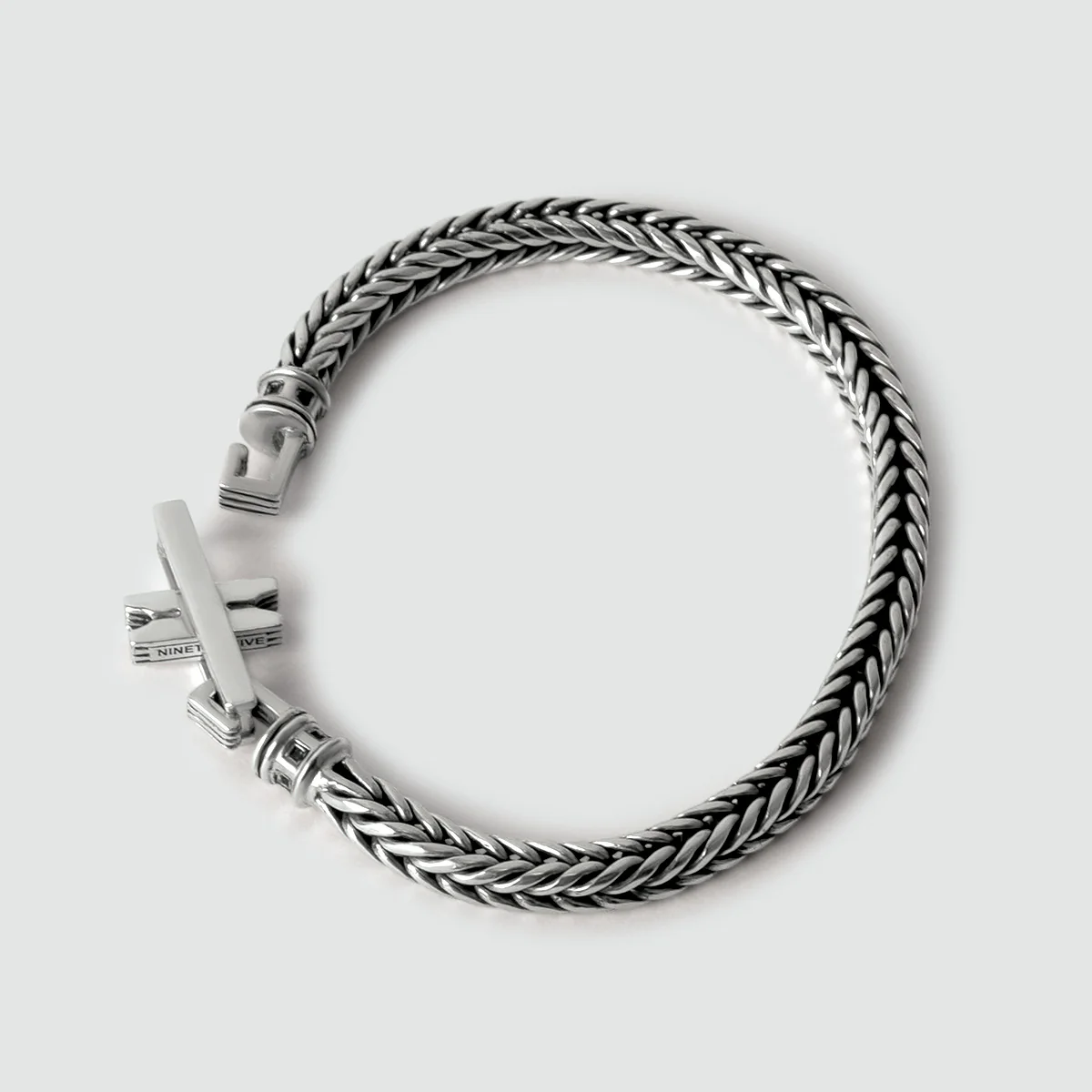 Adam - Sterling Silver Braided Bracelet 5mm - Image 3