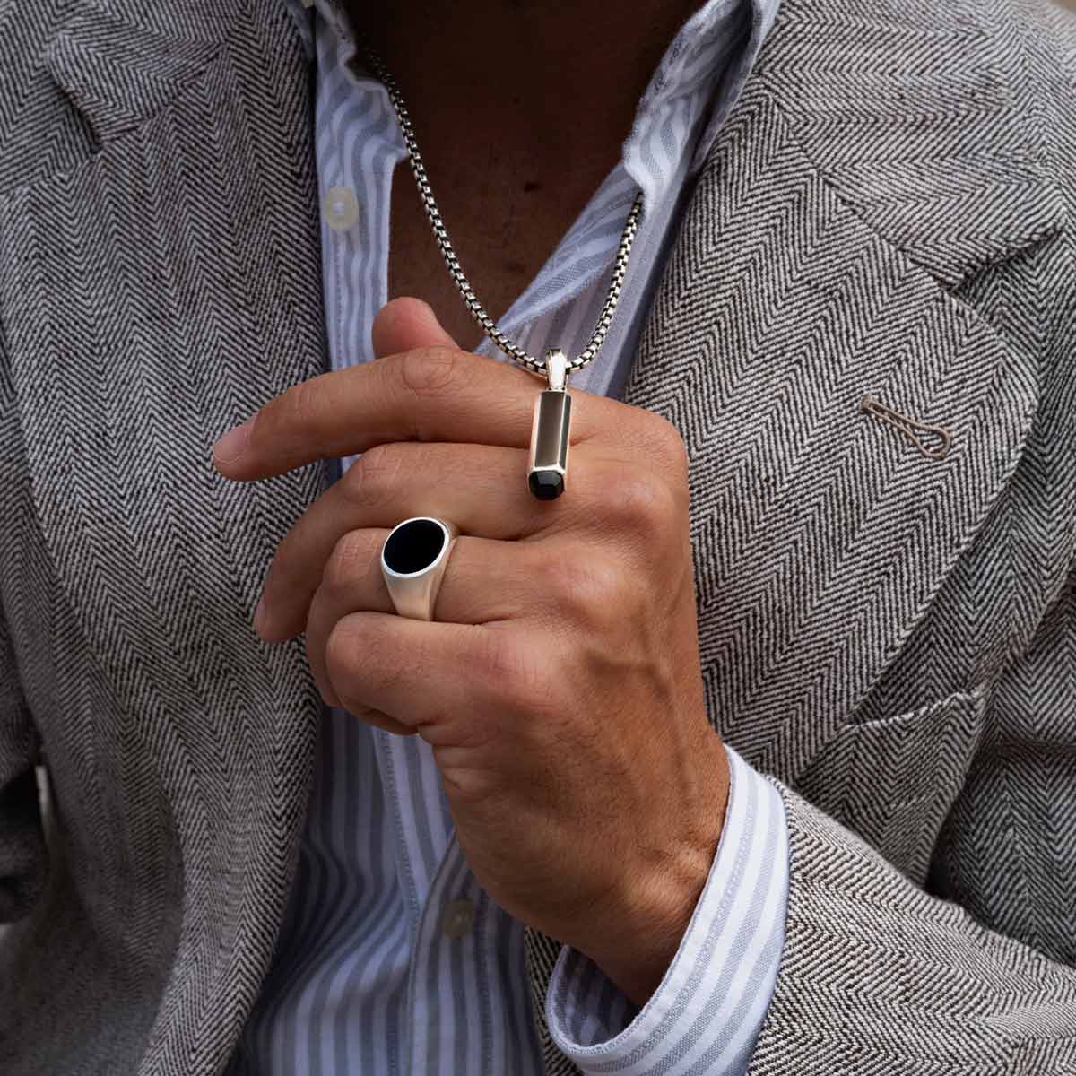 Adil – Black Onyx Signet Ring 13mm - Image 6