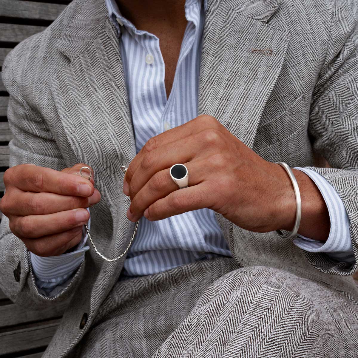 Adil – Black Onyx Signet Ring 13mm - Image 8