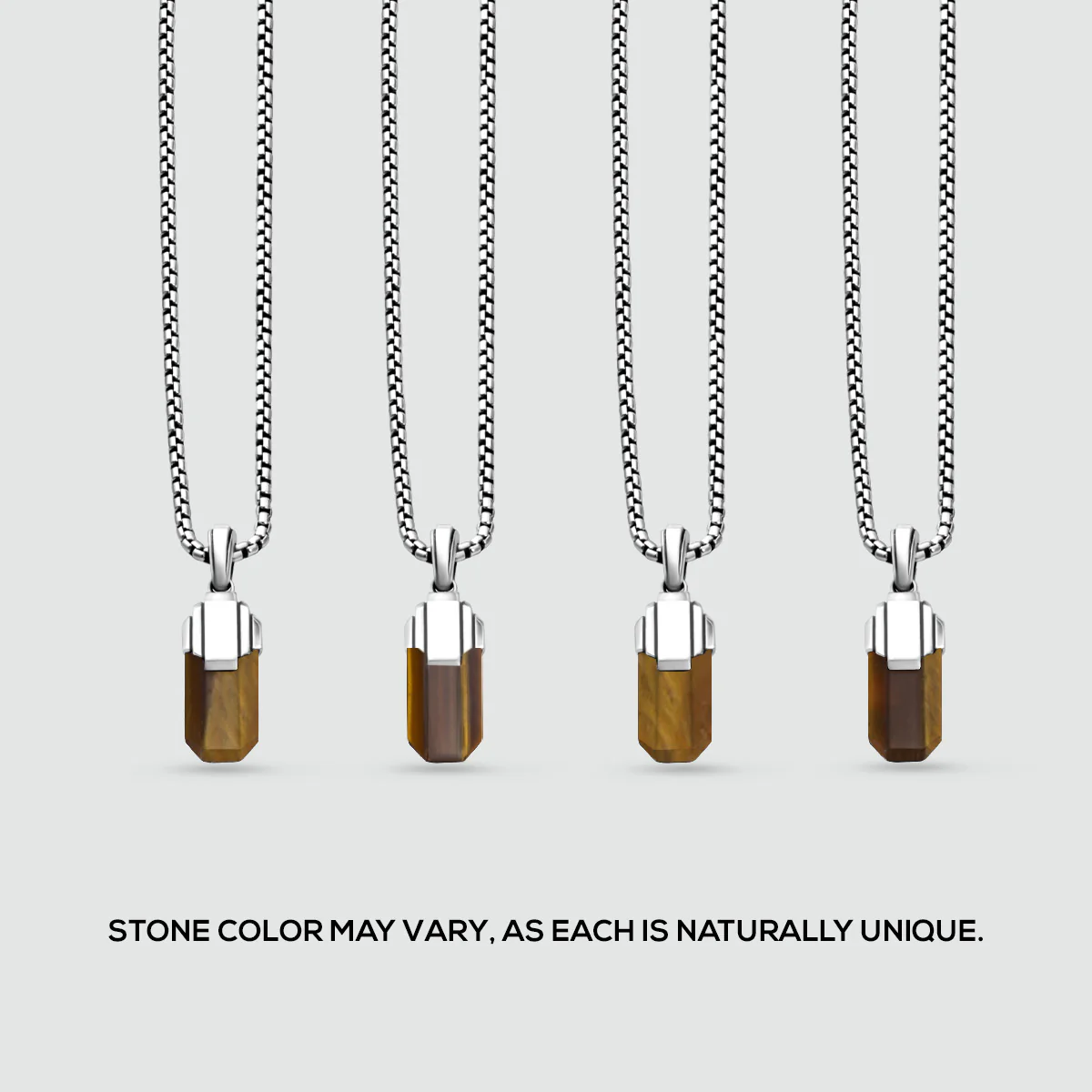 Tahqim - Art Deco Silver Tiger Eye Pendant - Image 10