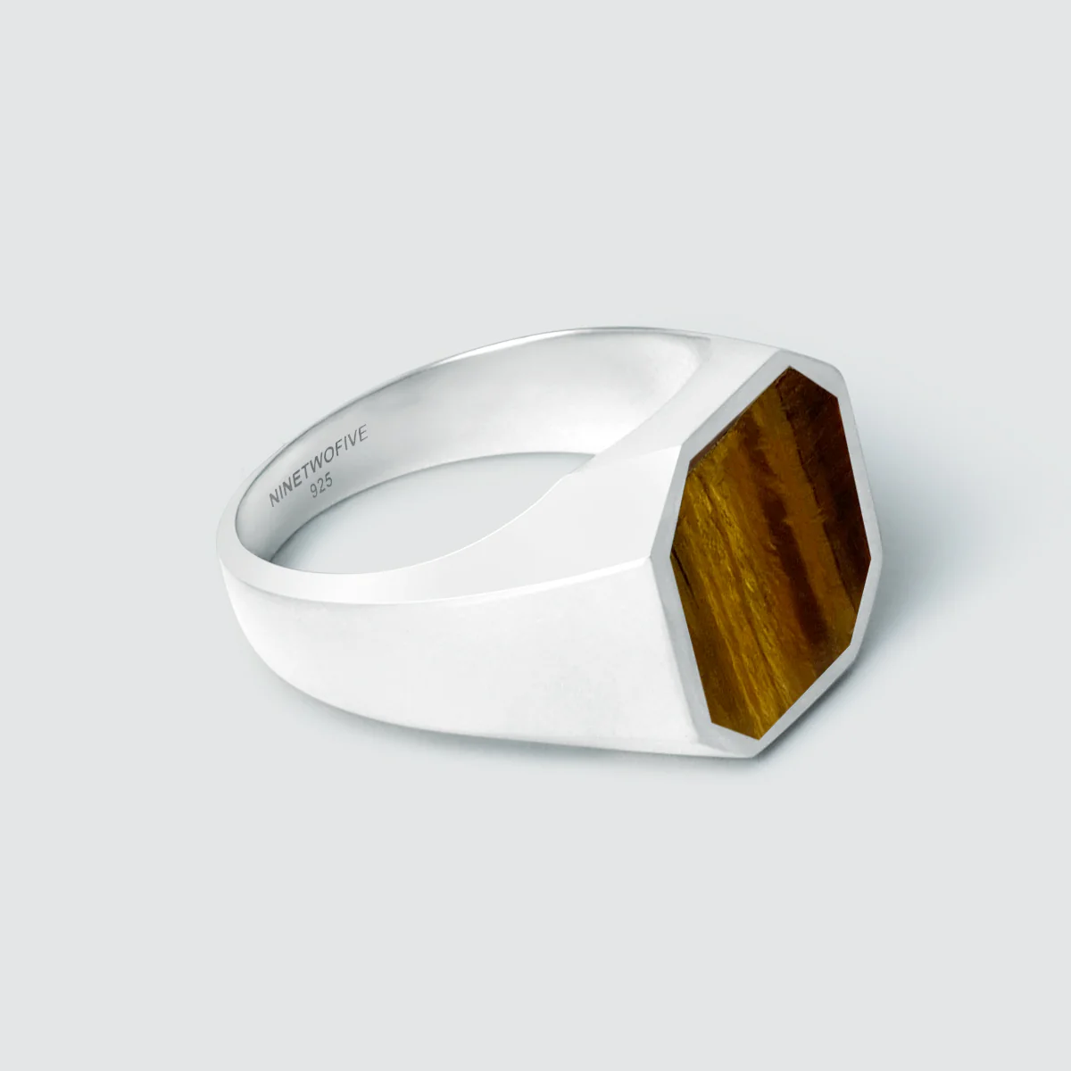 Alem - Tiger Eye Stone Signet Ring 13mm - Image 5