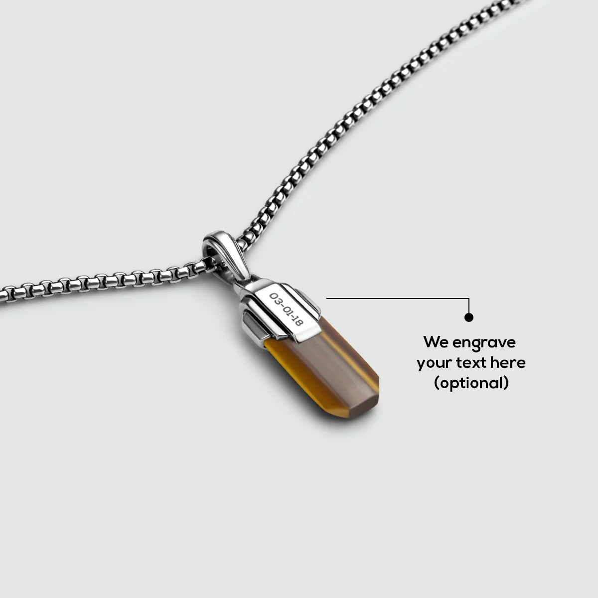 Tahqim - Art Deco Silver Tiger Eye Pendant - Image 5