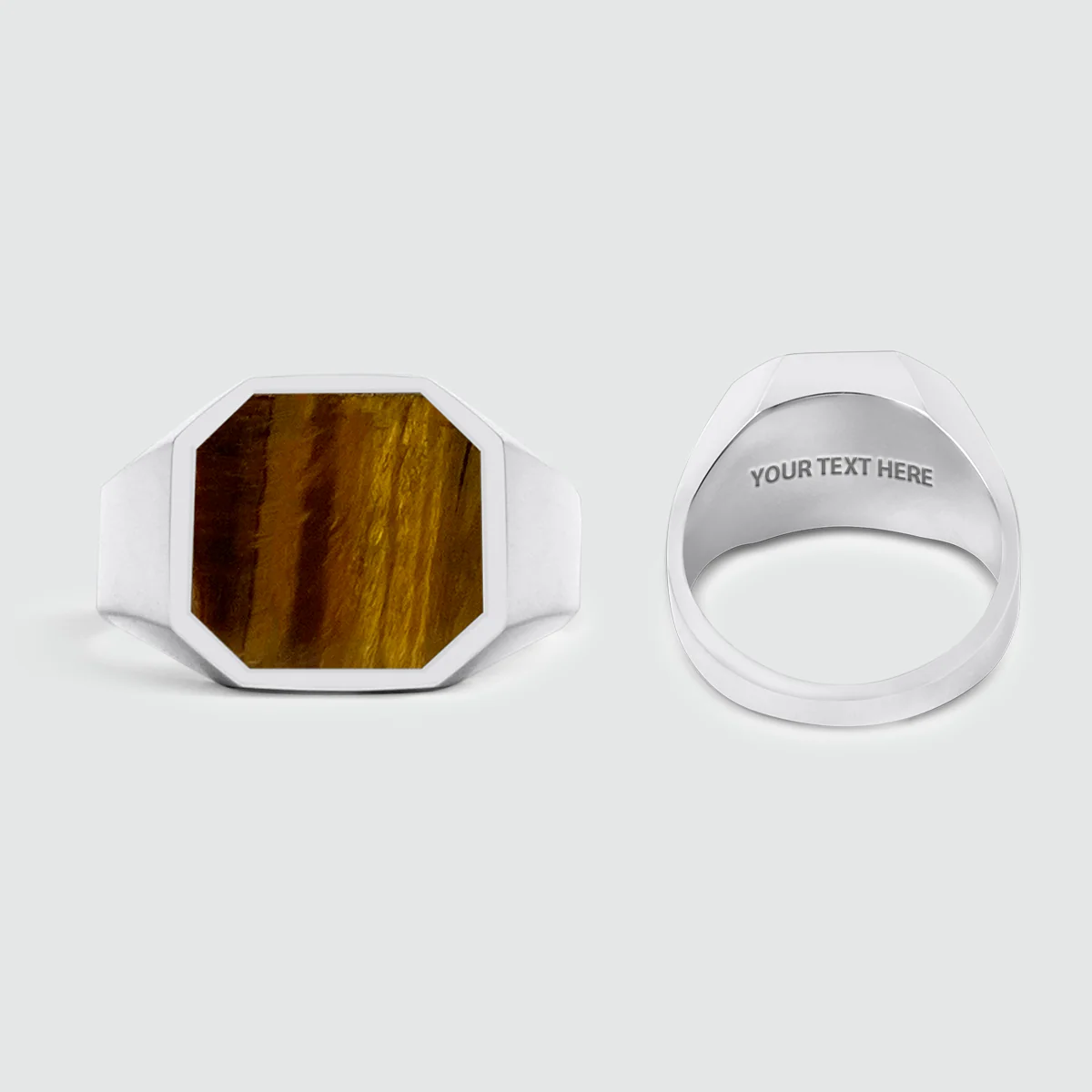 Alem - Tiger Eye Stone Signet Ring 13mm - Image 7