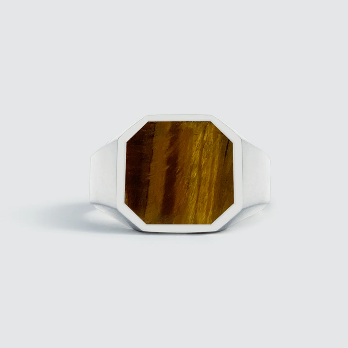 Alem - Tiger Eye Stone Signet Ring 13mm - Image 3
