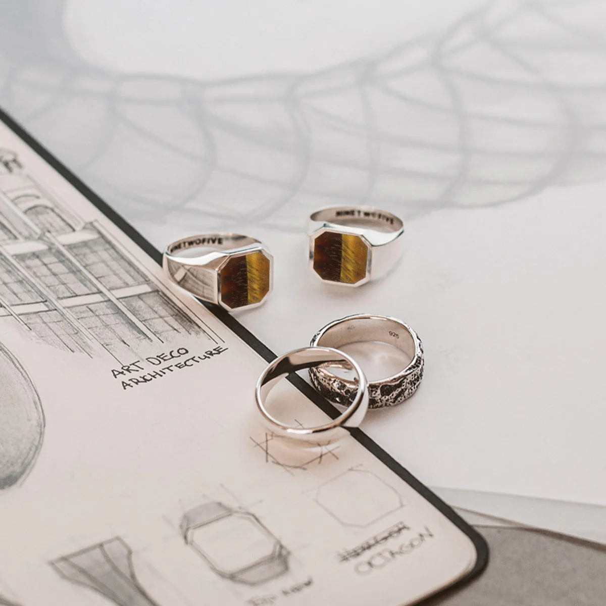 Alem - Tiger Eye Stone Signet Ring 13mm - Image 9