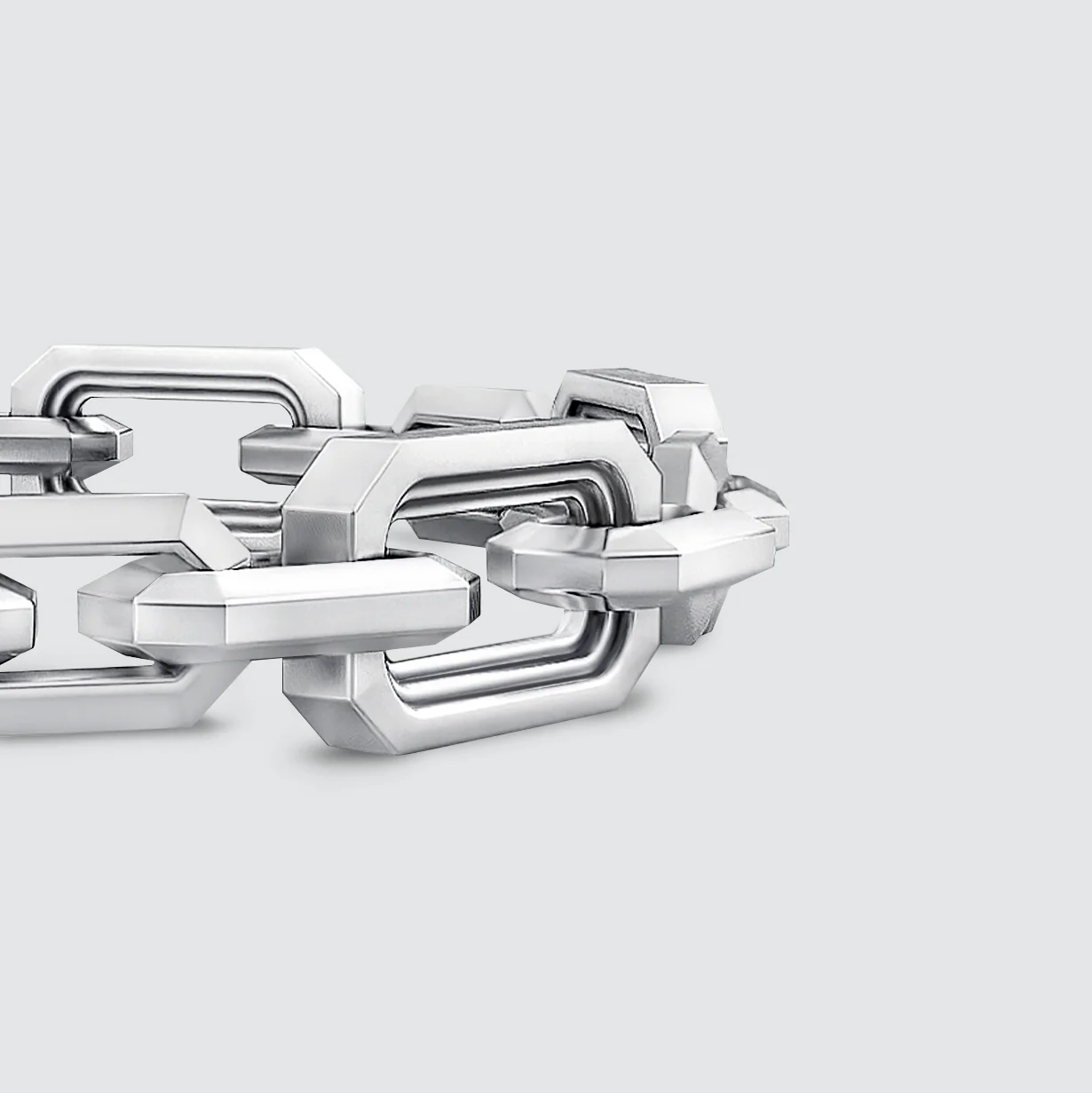 Aqdās - Roman Sterling Silver Chain Link Bracelet 8.5mm - Image 3
