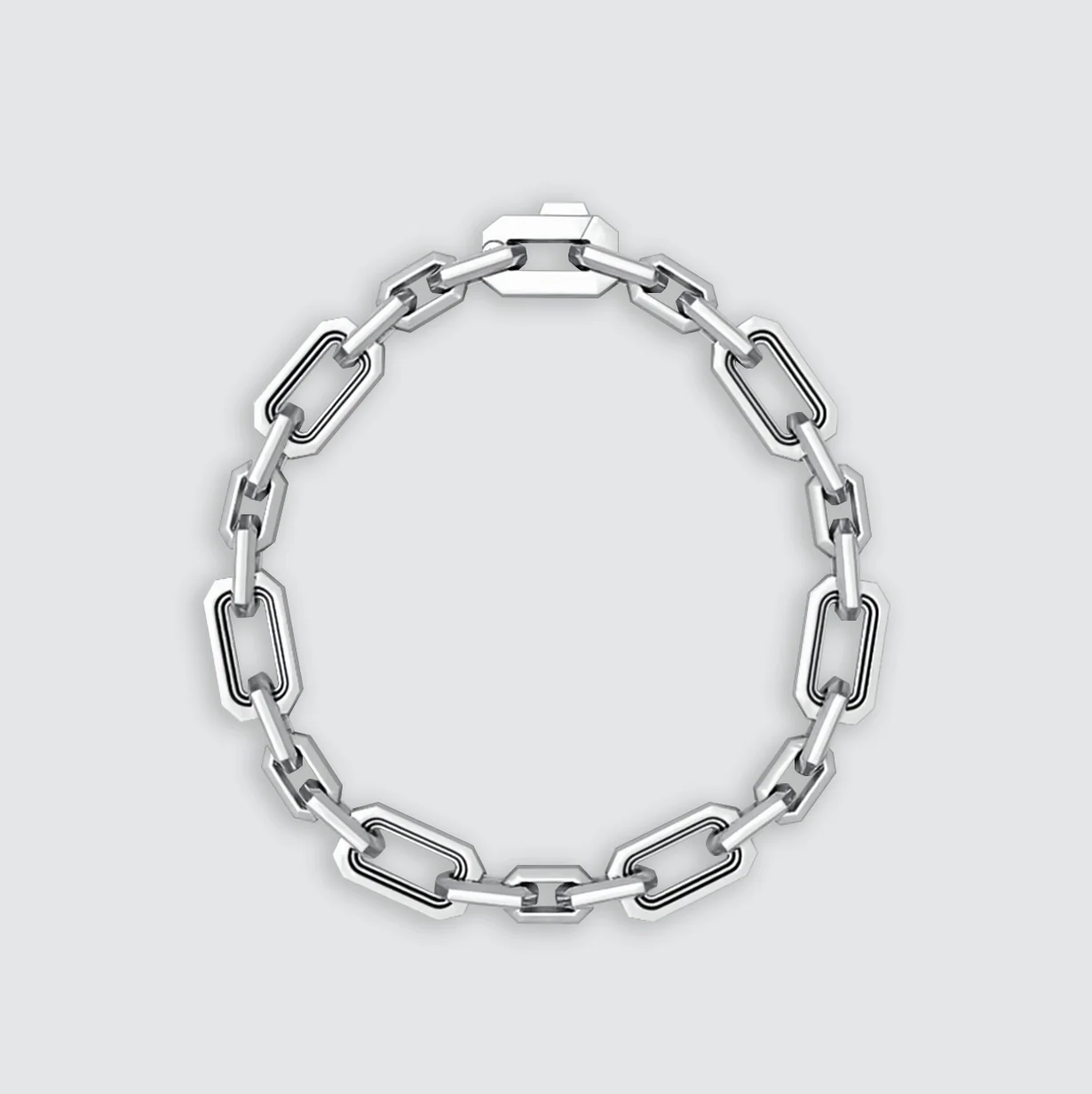 Aqdās - Roman Sterling Silver Chain Link Bracelet 8.5mm - Image 9
