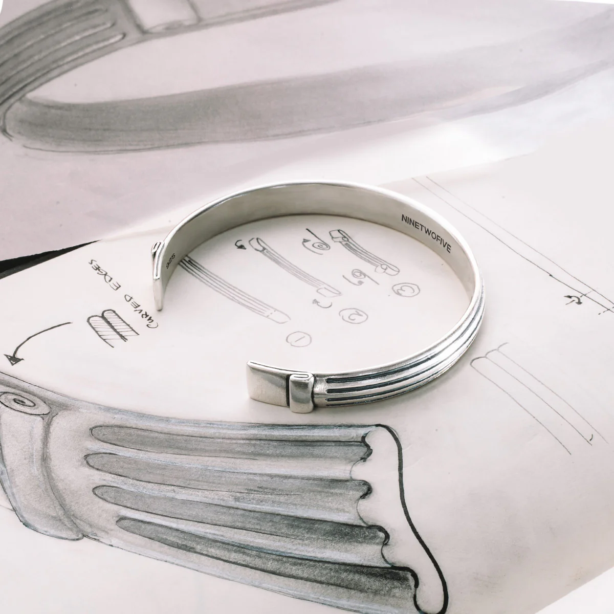 Arkan - Sterling Silver Bangle Bracelet 8mm - Image 11