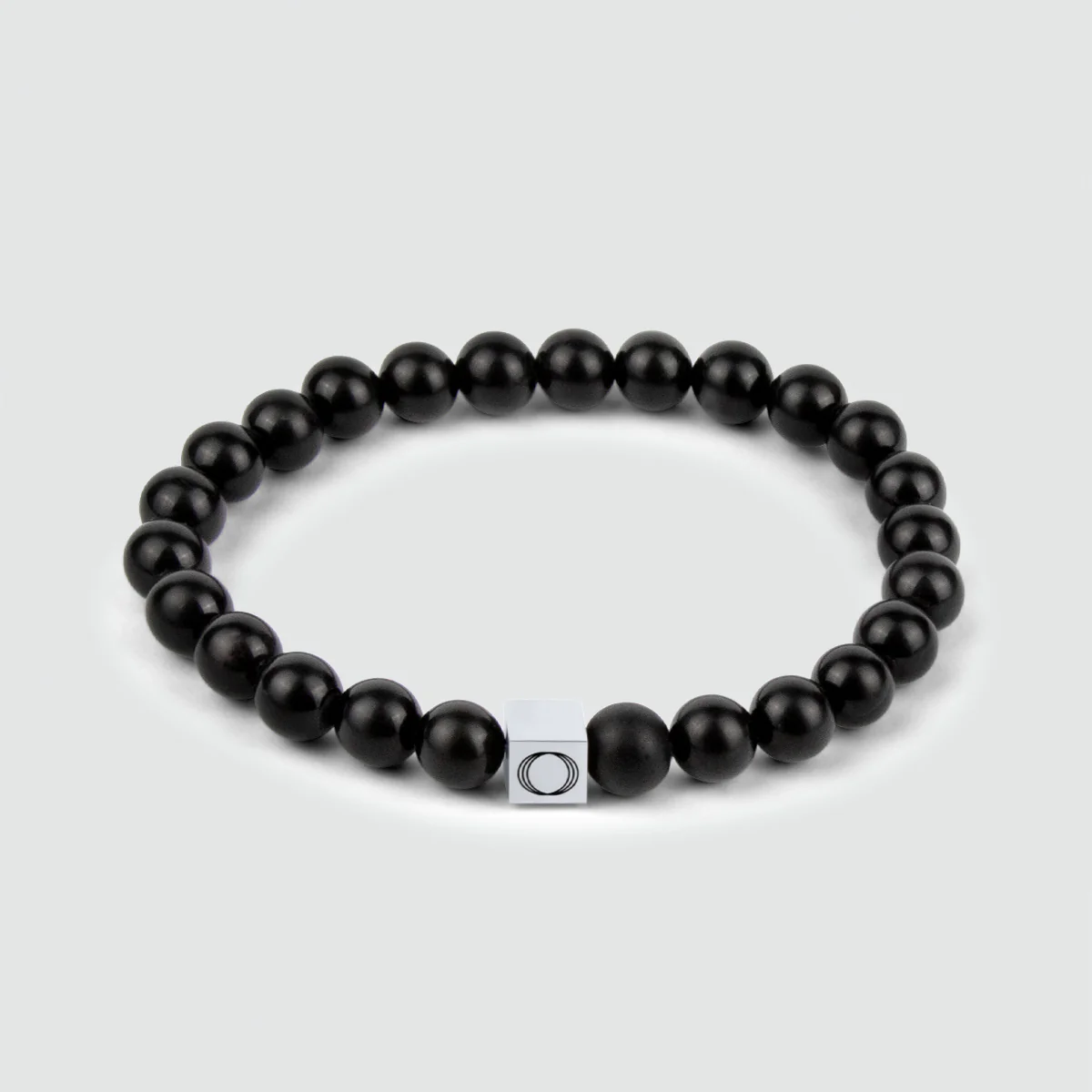 Aswad - Matt Black Beaded Bracelet 6mm - Image 5