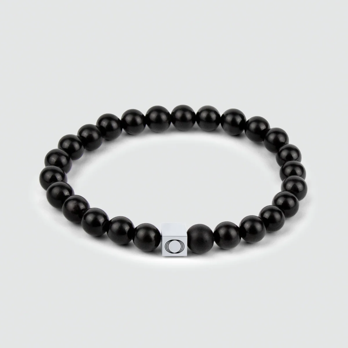 Aswad - Matt Black Beaded Bracelet 8mm - Image 3