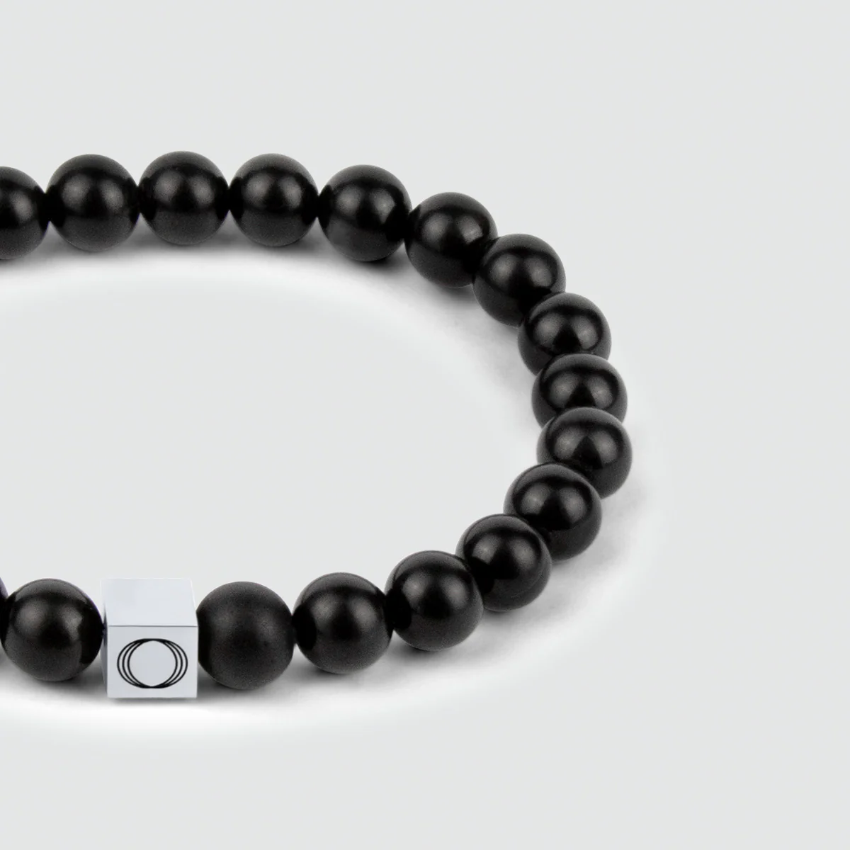 Aswad - Matt Black Beaded Bracelet 8mm - Image 5