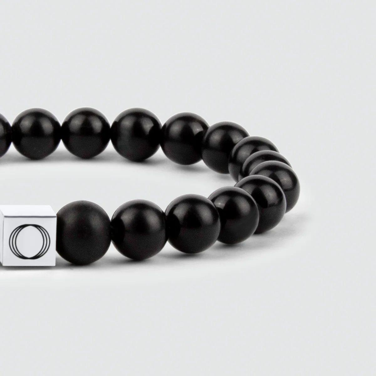 Aswad - Matt Black Beaded Bracelet 8mm - Image 7