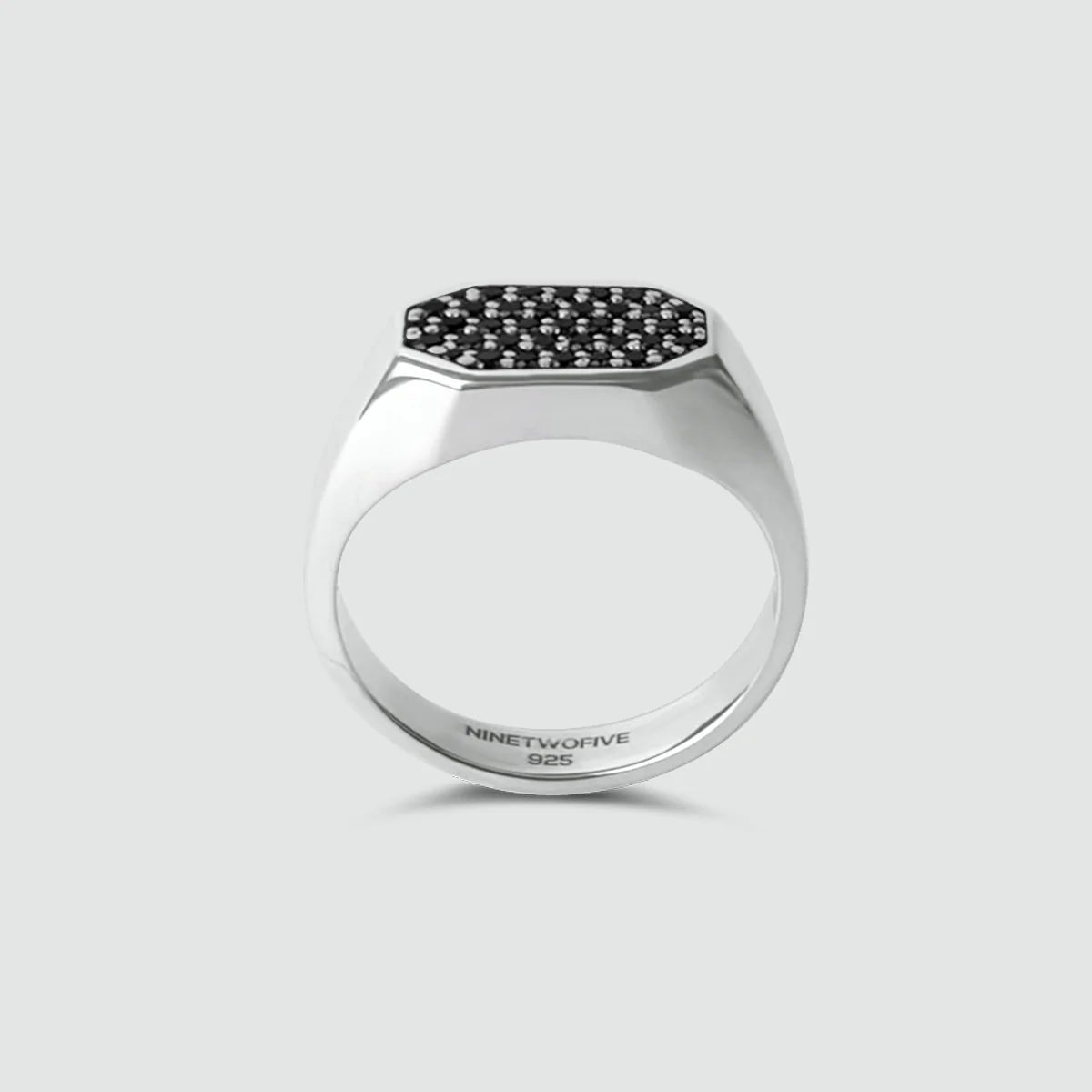 Azhar - Black Diamond Signet Ring 7mm - Image 10