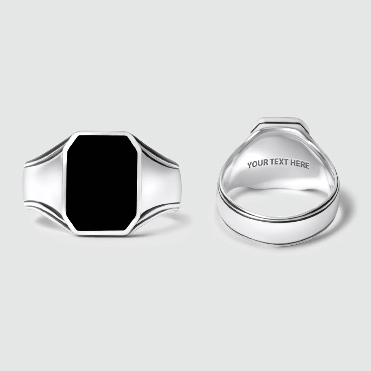 Baki - Black Onyx Signet Ring 17mm - Image 5