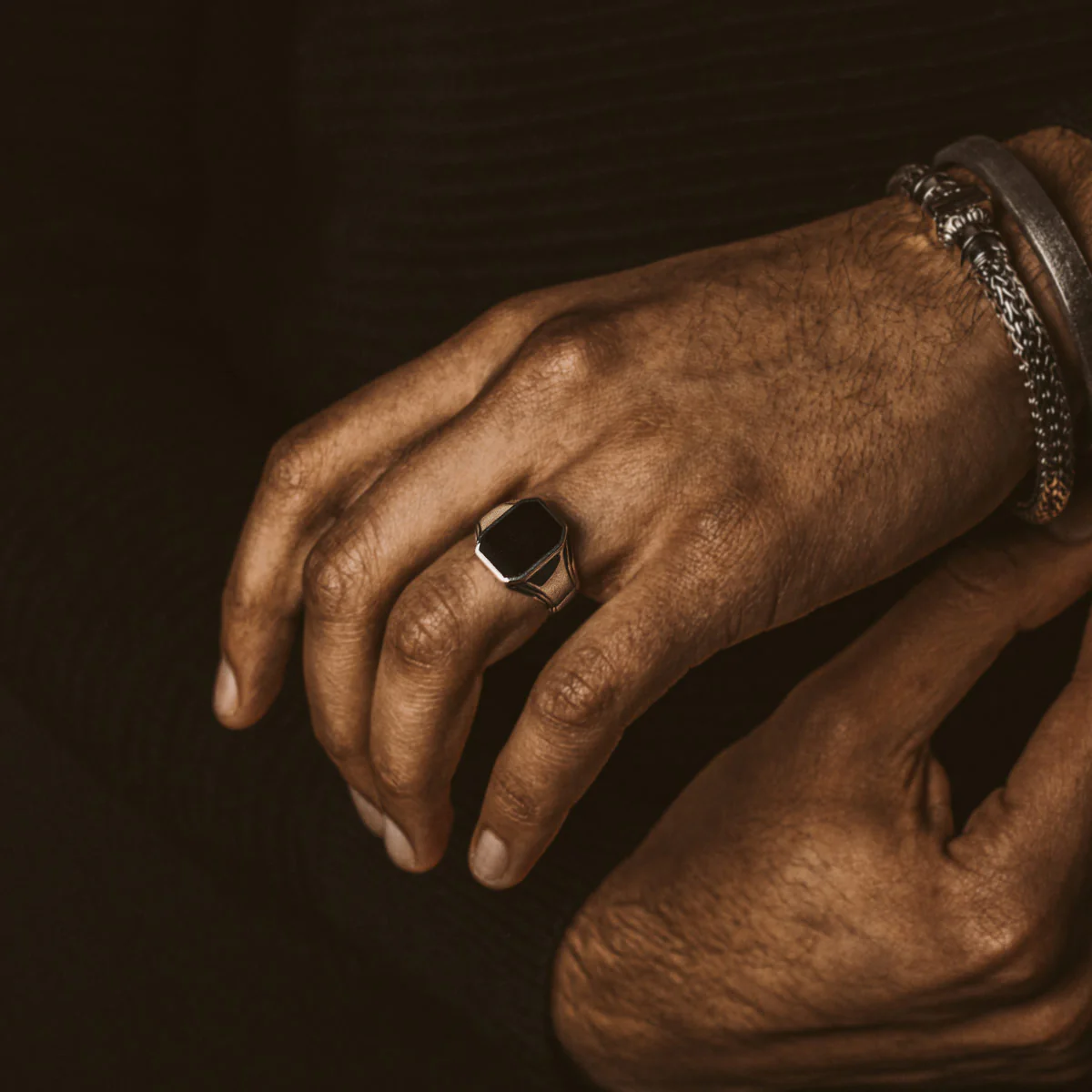 Baki - Black Onyx Signet Ring 17mm - Image 8