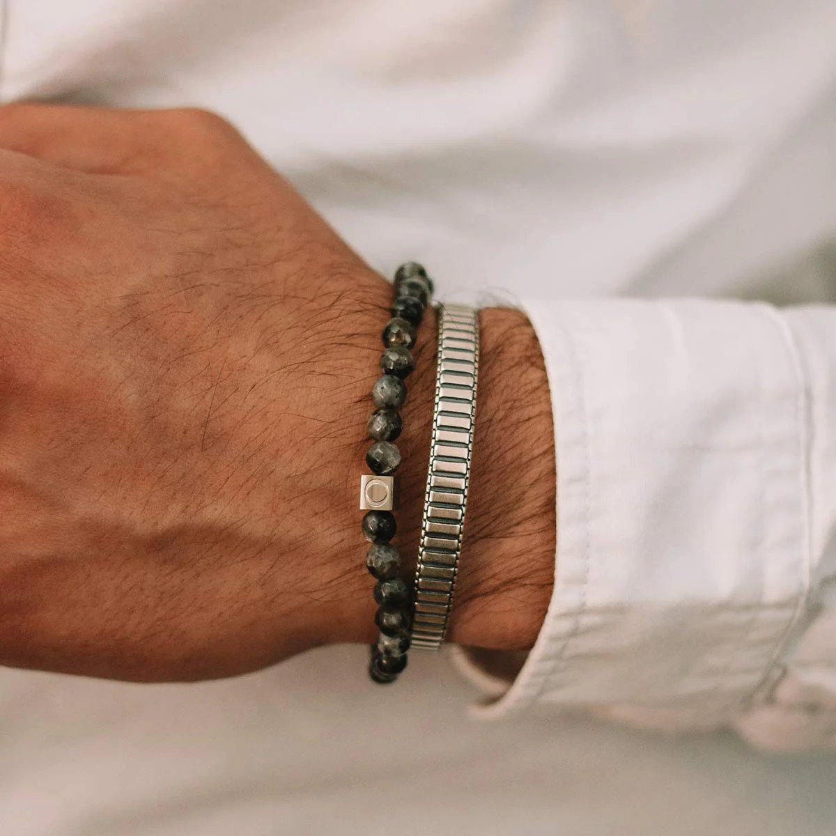 Aswad - Black Beaded Bracelet 6mm - Image 4