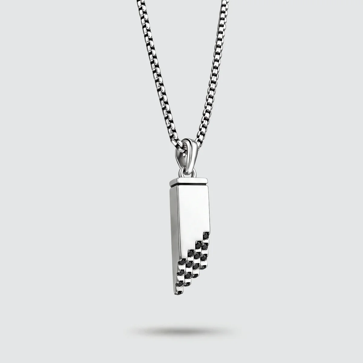 Muqarnas – Black Diamonds Silver Pendant - Image 3
