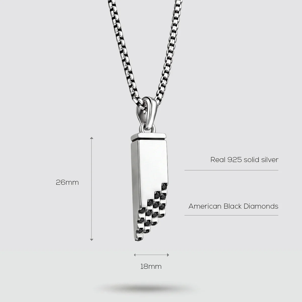 Muqarnas – Black Diamonds Silver Pendant - Image 7