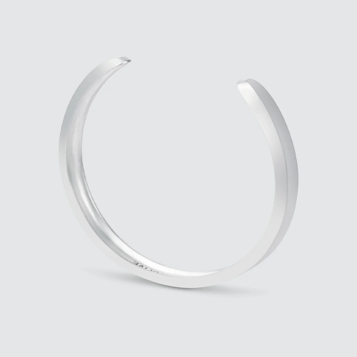 Boulos - Plain Sterling Silver Bangle Bracelet 8mm - Image 3