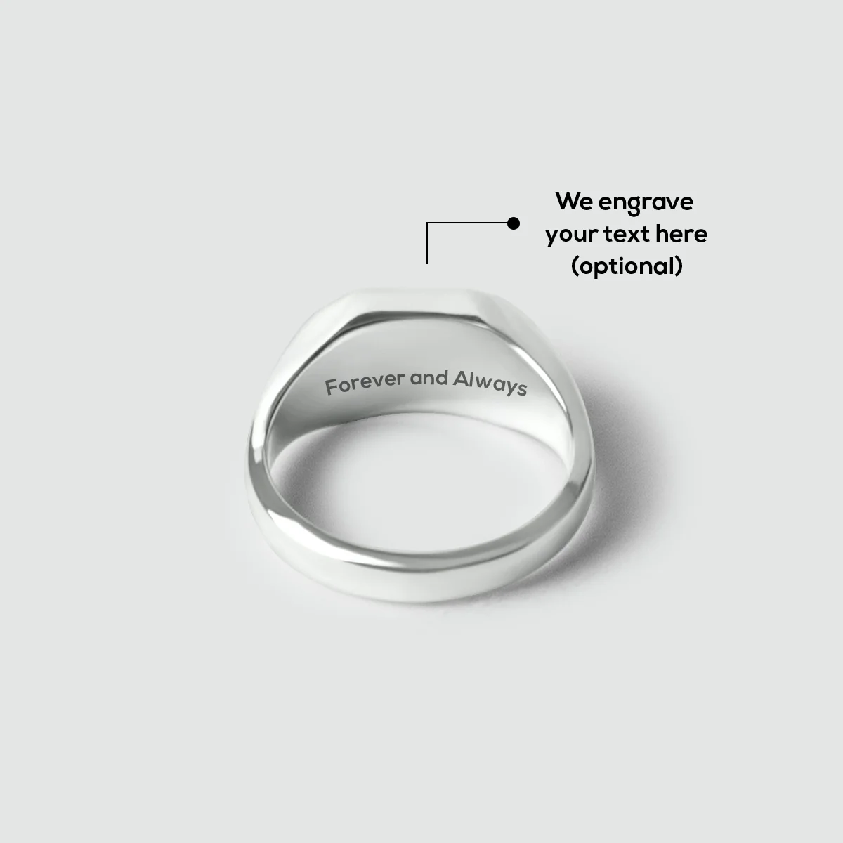 Azhar - Black Diamond Signet Ring 7mm - Image 7