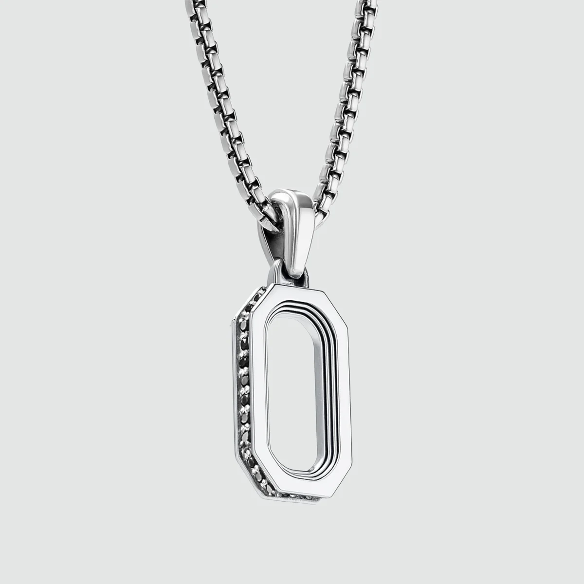 Durwās - Arch Pendant Silver with Black Diamonds - Image 3