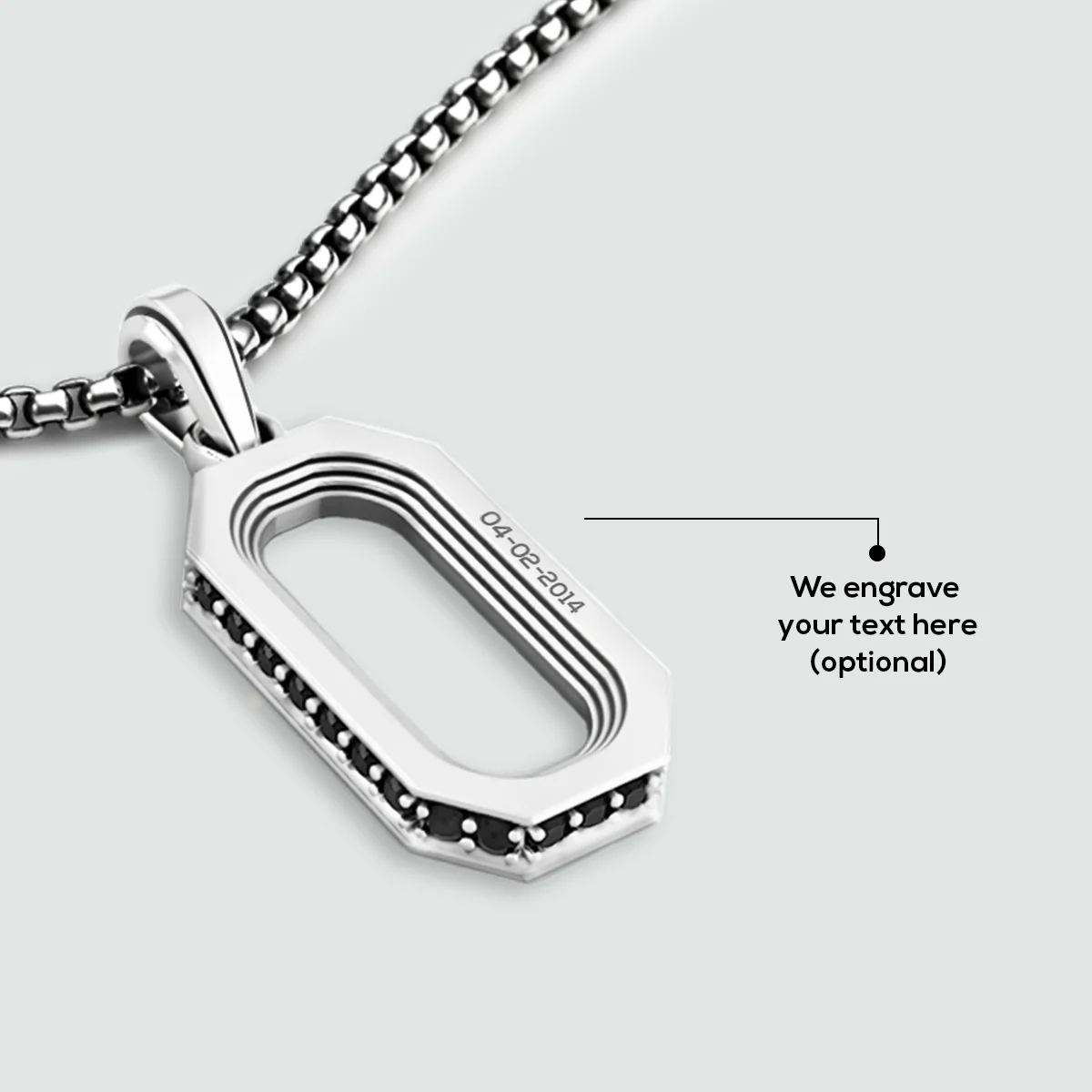 Durwās - Arch Pendant Silver with Black Diamonds - Image 7