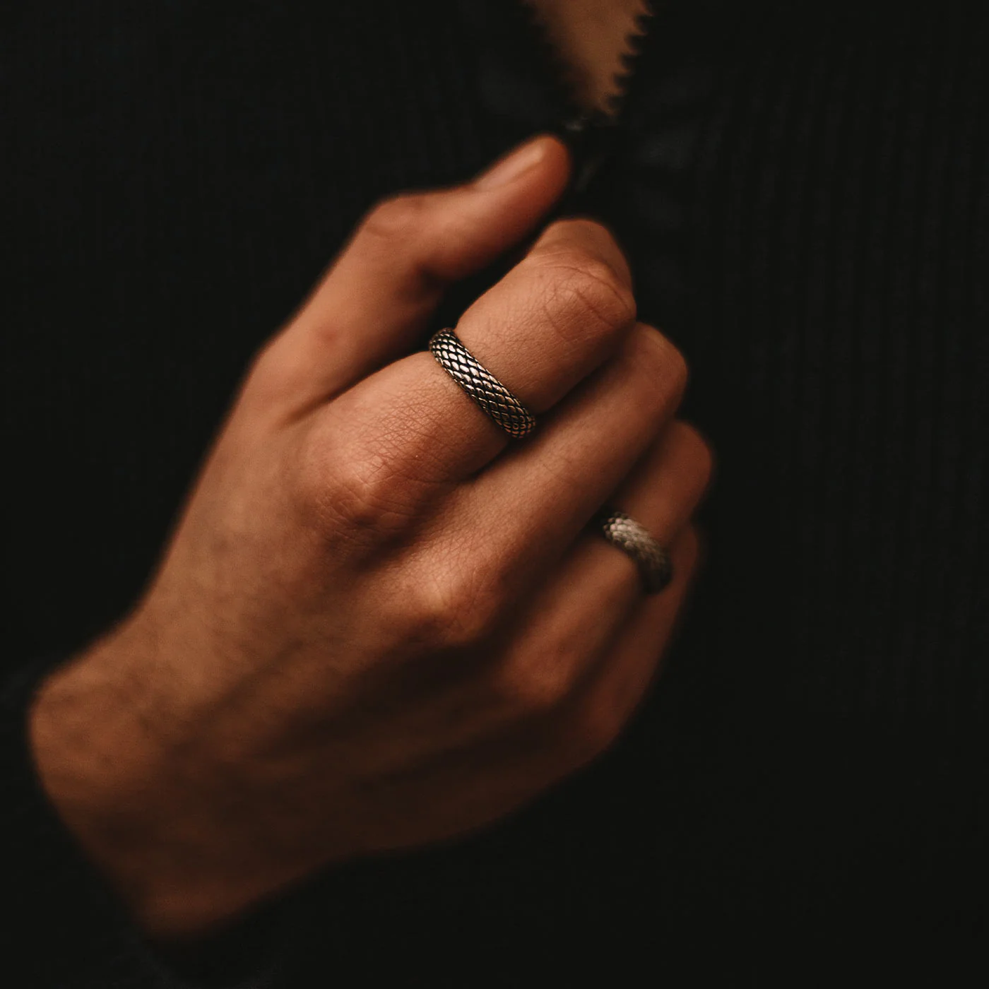 Ferran - Oxidised Sterling Silver Ring 6mm - Image 6