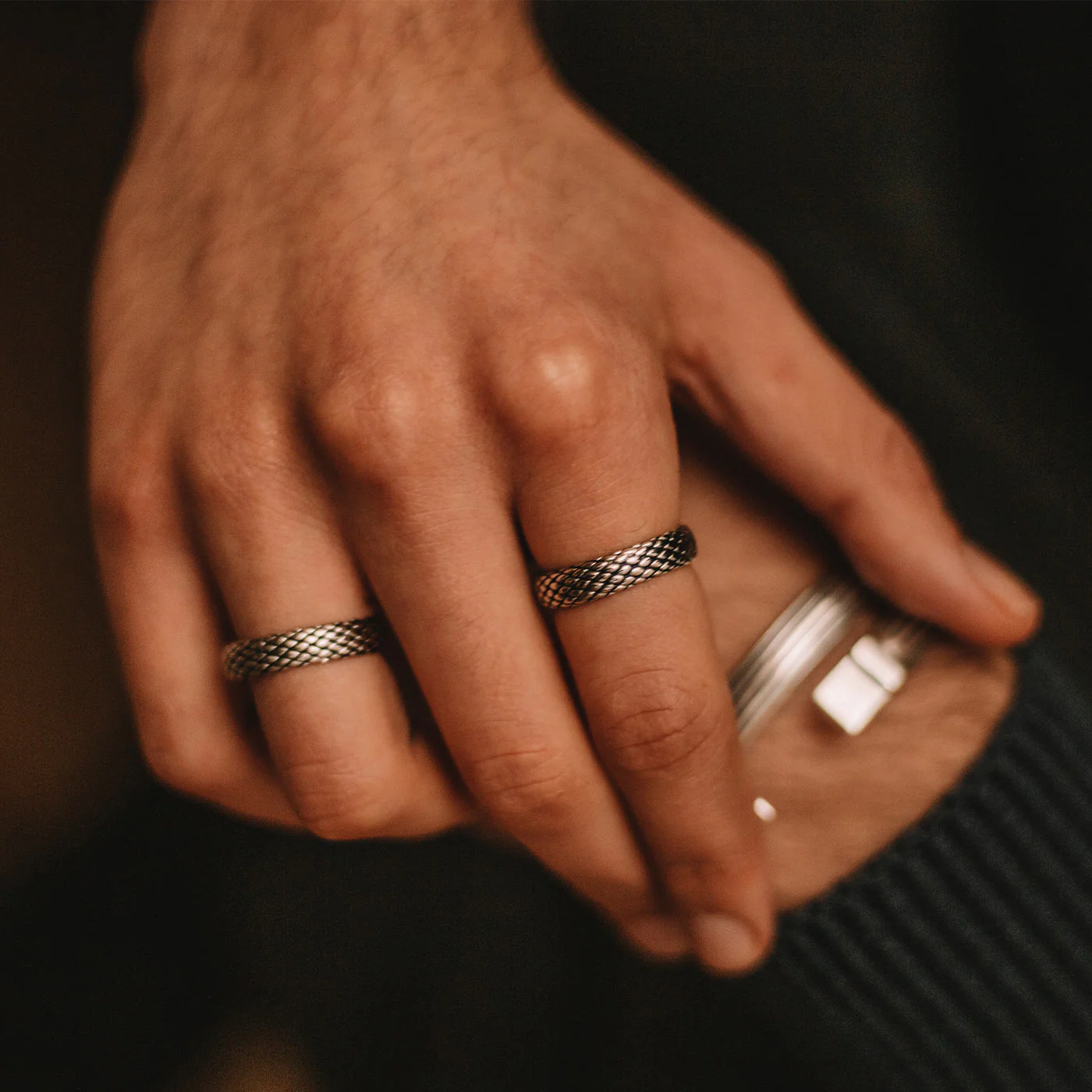 Ferran - Oxidised Sterling Silver Ring 6mm - Image 8