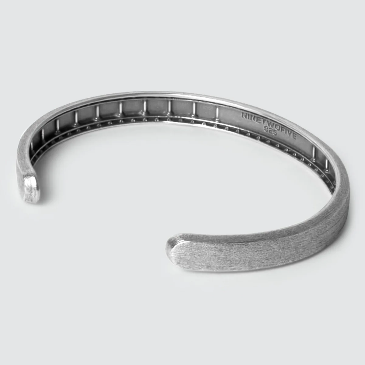 Fudail - Rough Brushed Sterling Silver Bangle 8mm - Image 5