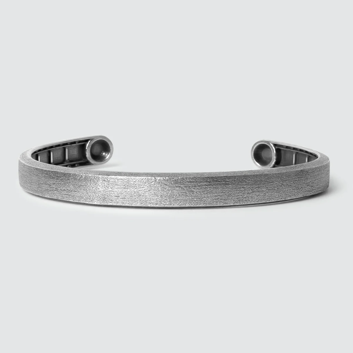 Fudail - Rough Brushed Sterling Silver Bangle 8mm - Image 7