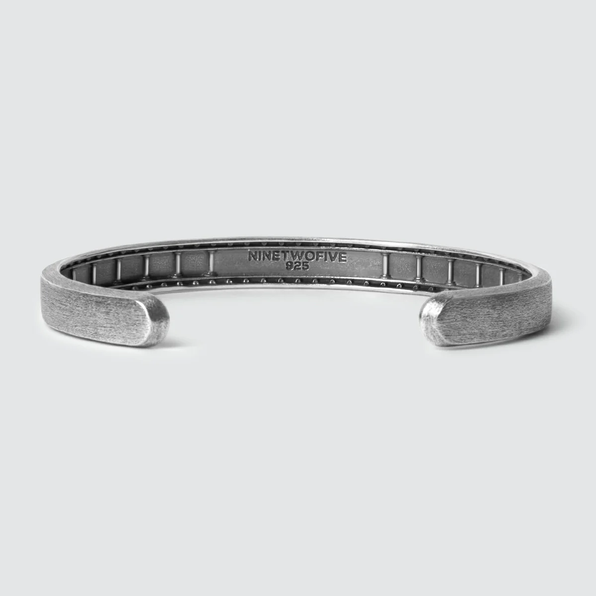Fudail - Rough Brushed Sterling Silver Bangle 8mm - Image 9