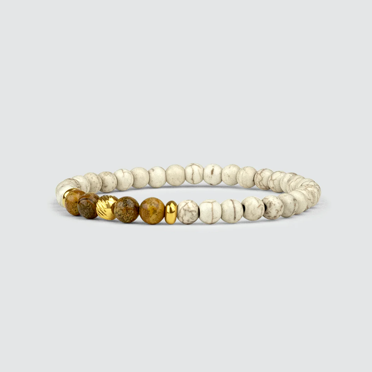 Ramli - Gold Beige Beaded Bracelet 6mm - Image 5
