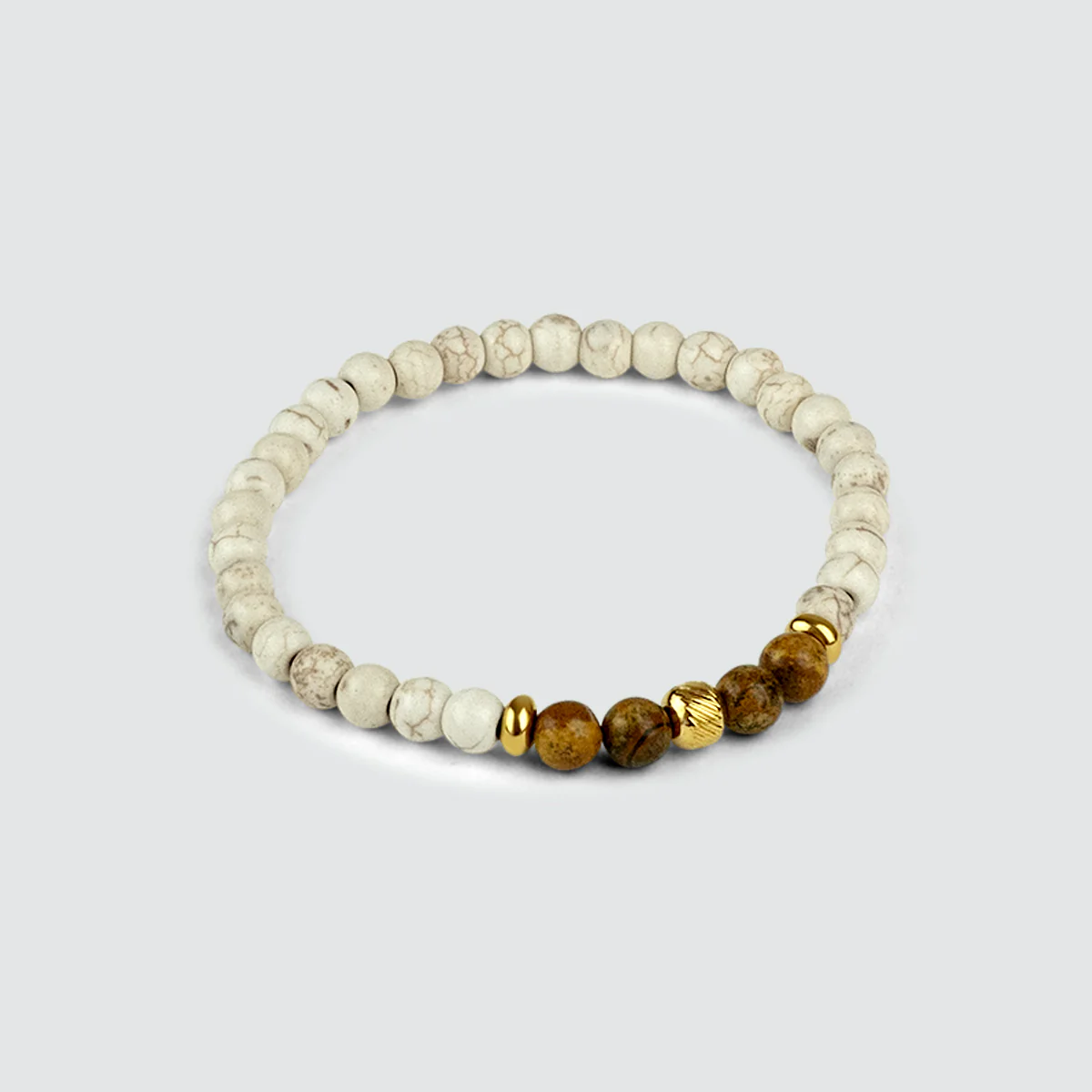 Ramli - Gold Beige Beaded Bracelet 6mm - Image 7