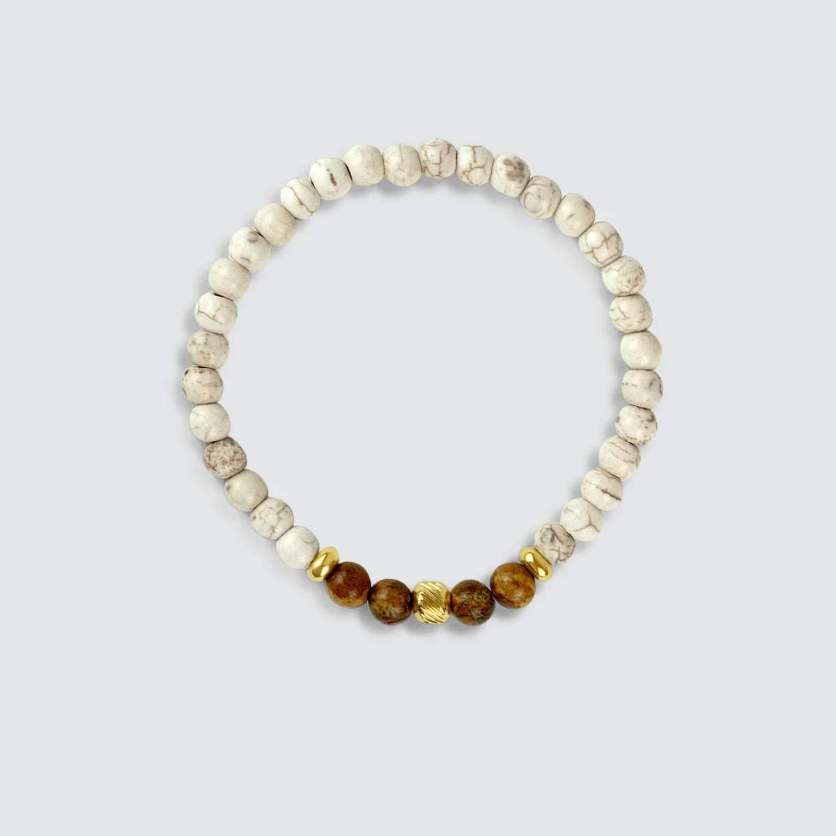 Ramli - Gold Beige Beaded Bracelet 6mm - Image 8