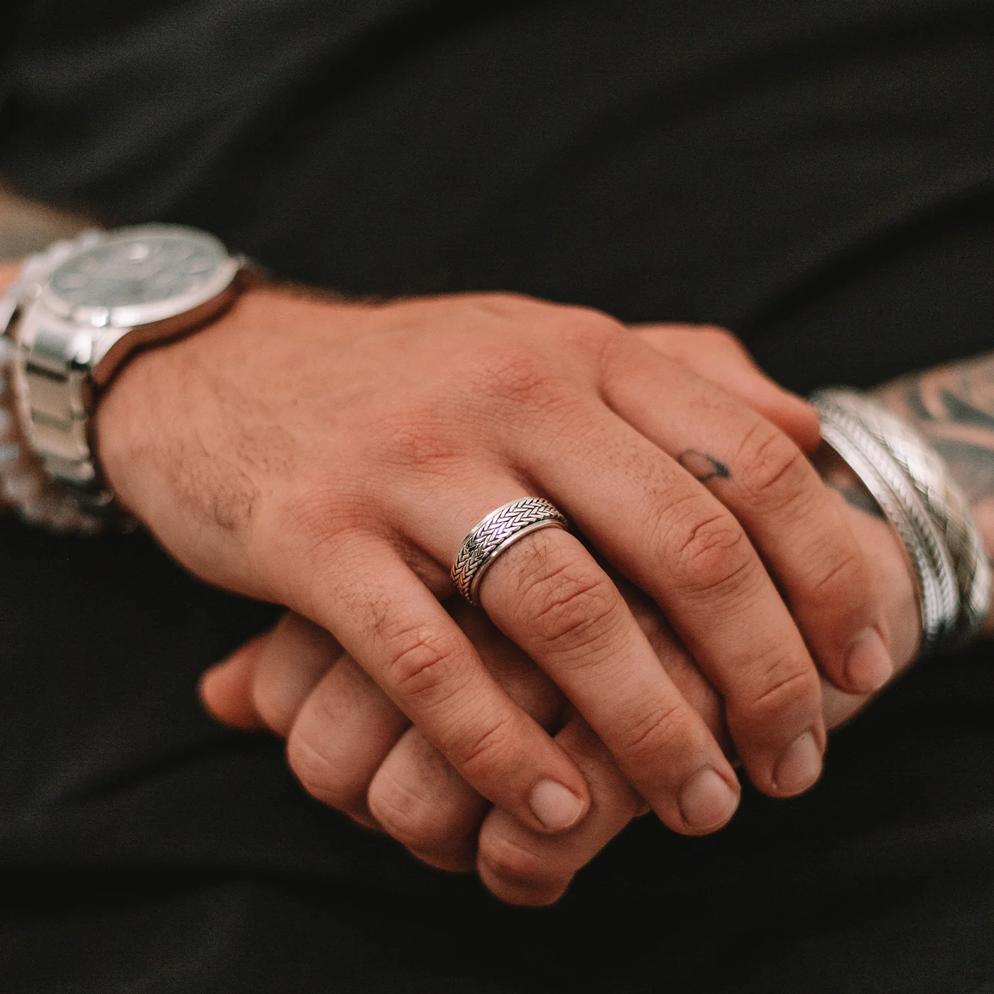 Hani - Sterling Silver Spinner Ring 7mm - Image 4