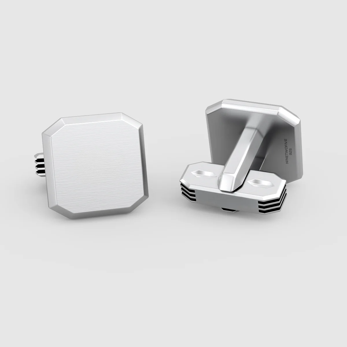 Hayel - Matt Finish Silver Cufflinks 12mm - Image 7