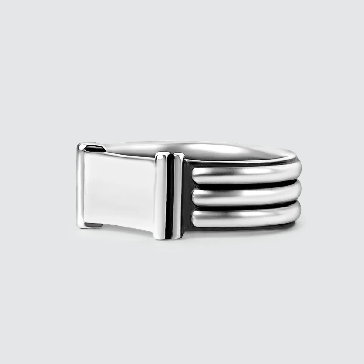 Imad - Sterling Silver Pillar Signet Ring 8mm - Image 8