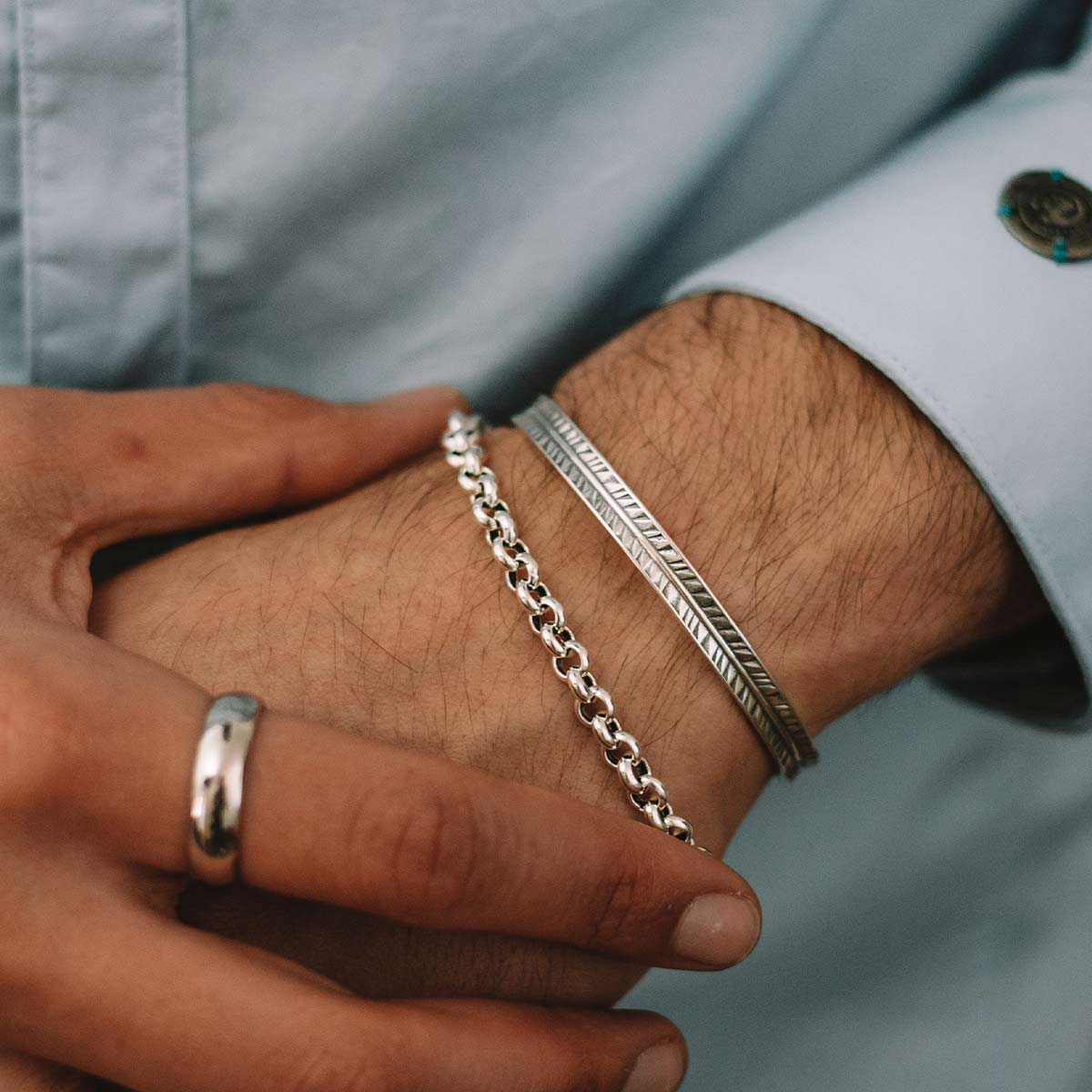 Ishak - Sterling Silver Chain Link Bracelet 6mm - Image 6
