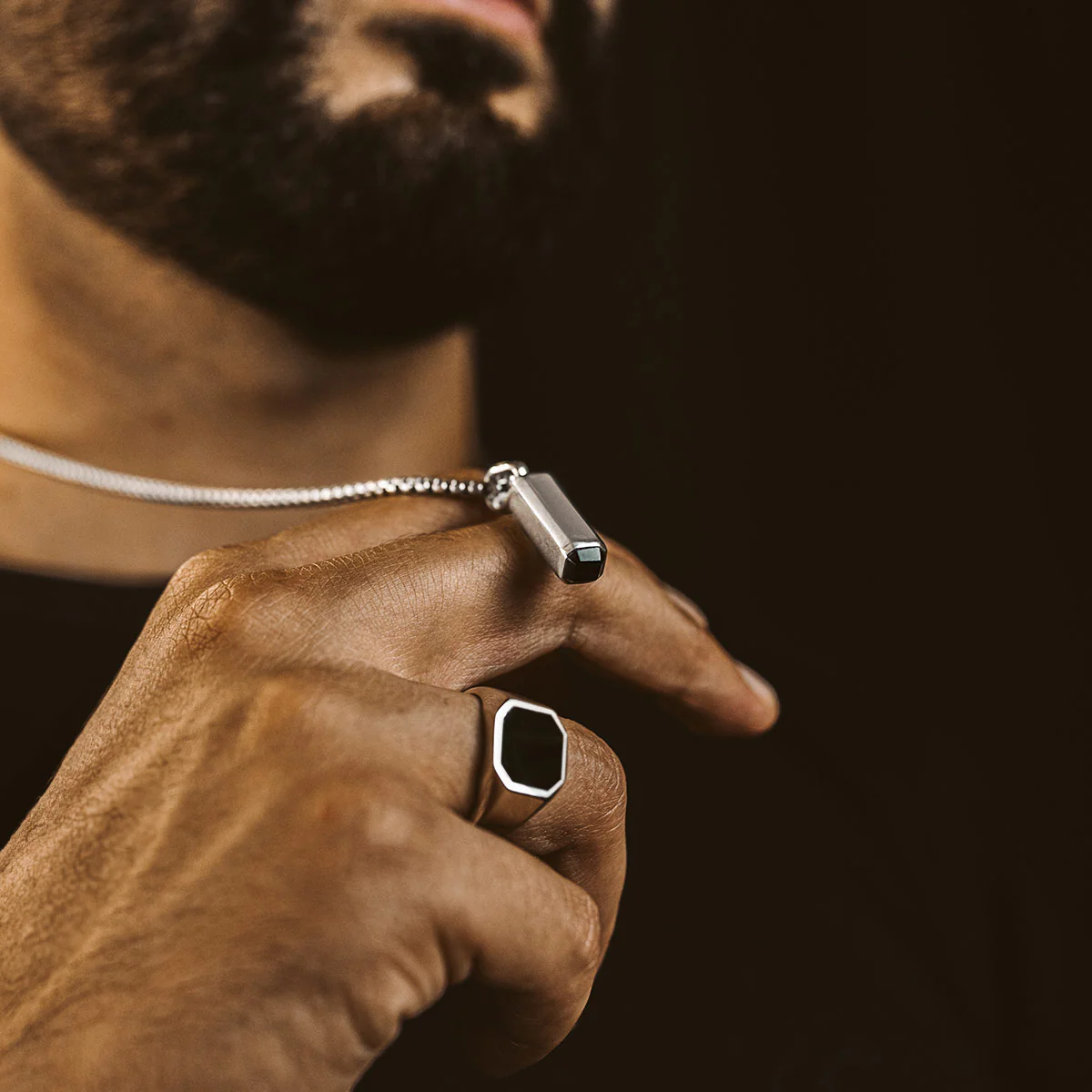Jalil - Sterling Silver Black Onyx Pendant - Image 4