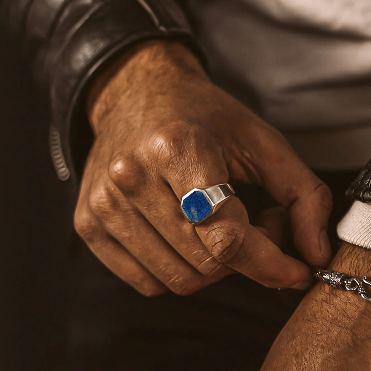 Kadar - Blue Lapis Lazuli Stone Signet Ring 13mm - Image 2