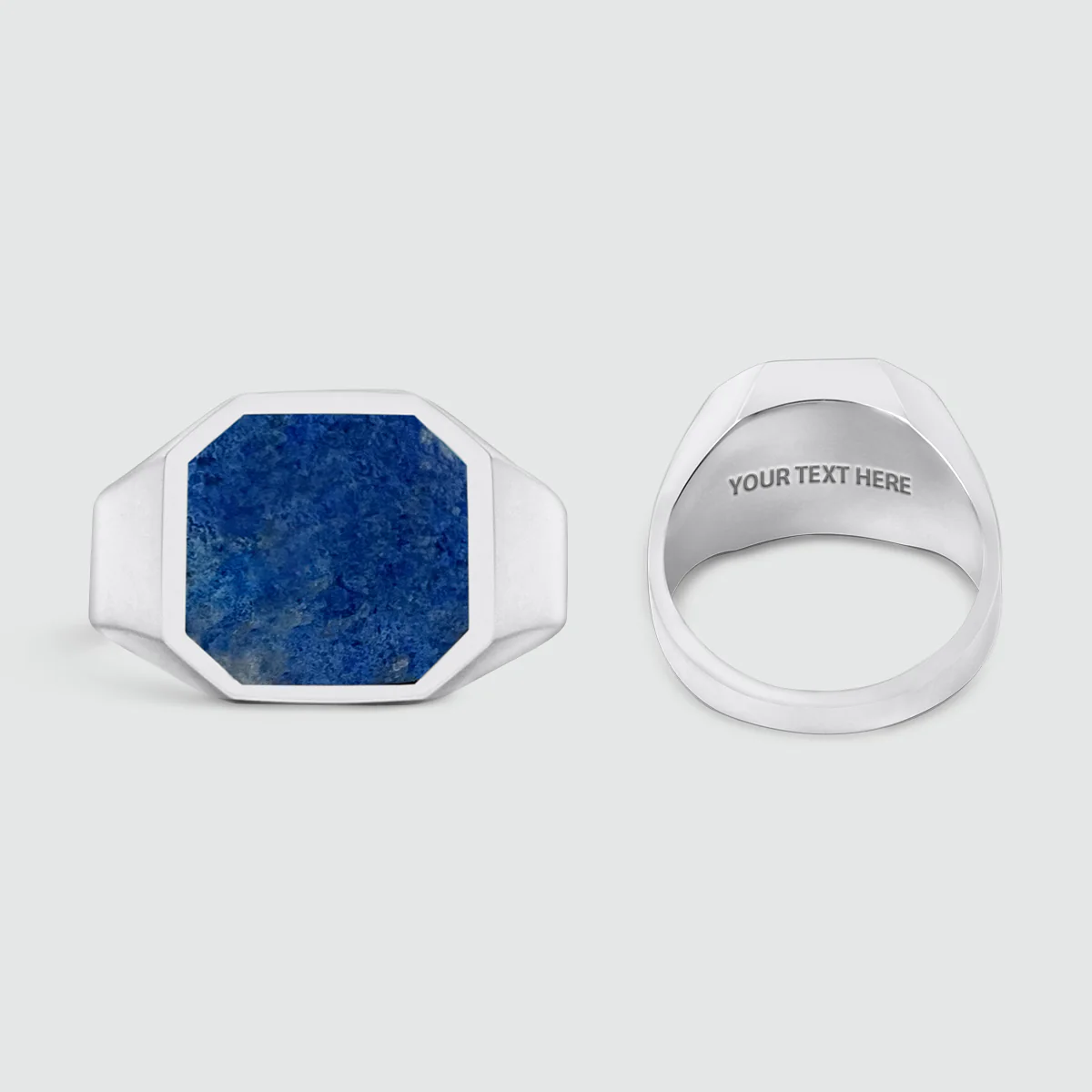 Kadar - Blue Lapis Lazuli Stone Signet Ring 13mm - Image 7