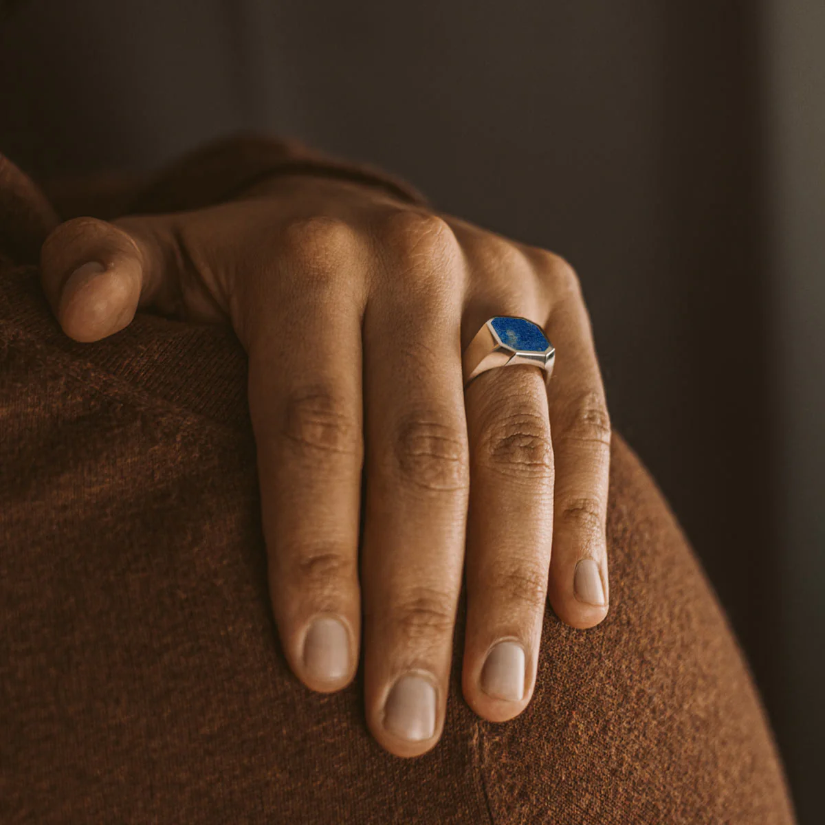 Kadar - Blue Lapis Lazuli Stone Signet Ring 13mm - Image 8