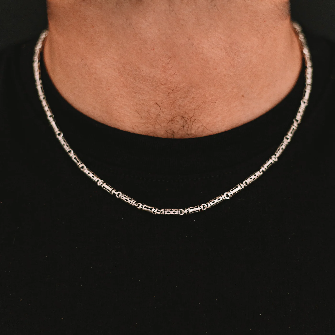 Kadeem - Sterling Silver Ornaments Chain Necklace 3.5mm - Image 6