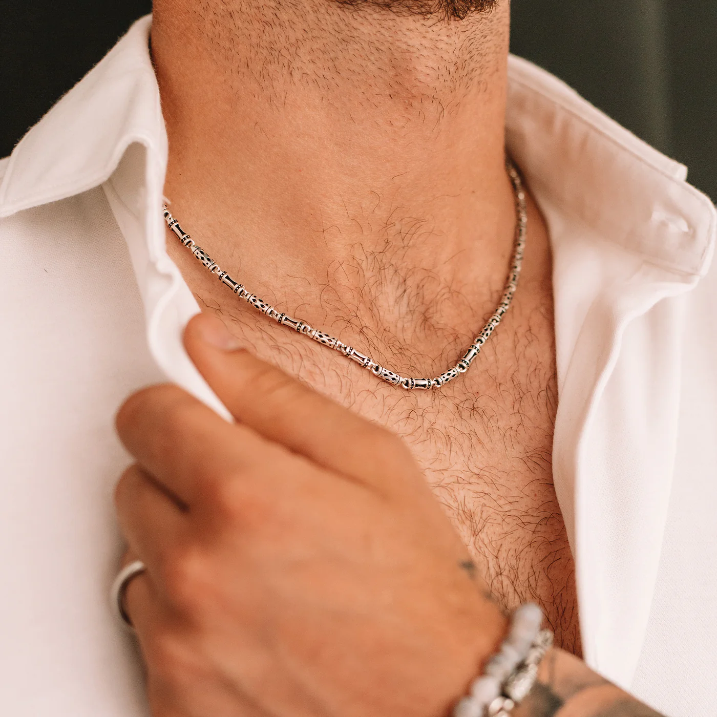 Kadeem - Sterling Silver Ornaments Chain Necklace 3.5mm - Image 8