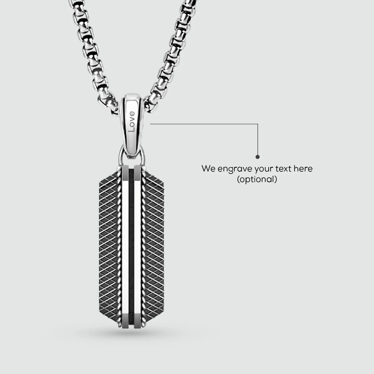 Kaliq - Oxidised Sterling Silver Pendant 13mm - Image 7