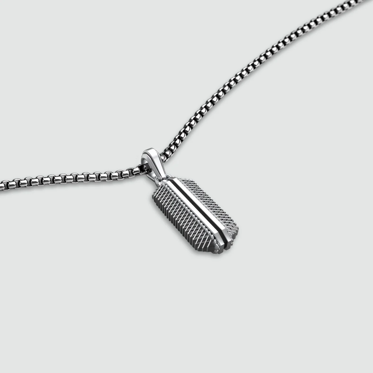 Kaliq - Oxidised Sterling Silver Pendant 13mm - Image 5