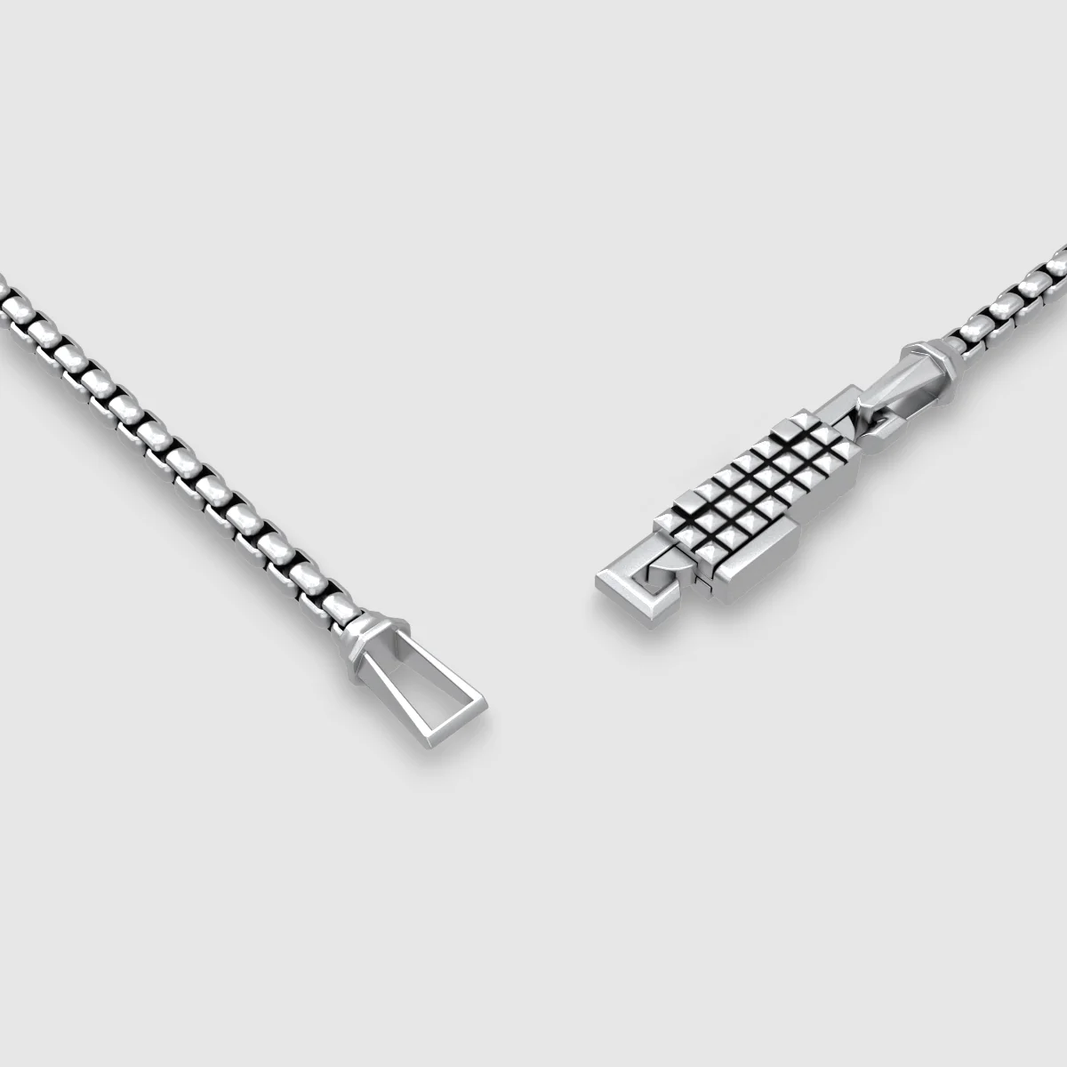 Kamal - Sterling Silver Box Chain Bracelet – 3mm - Image 7