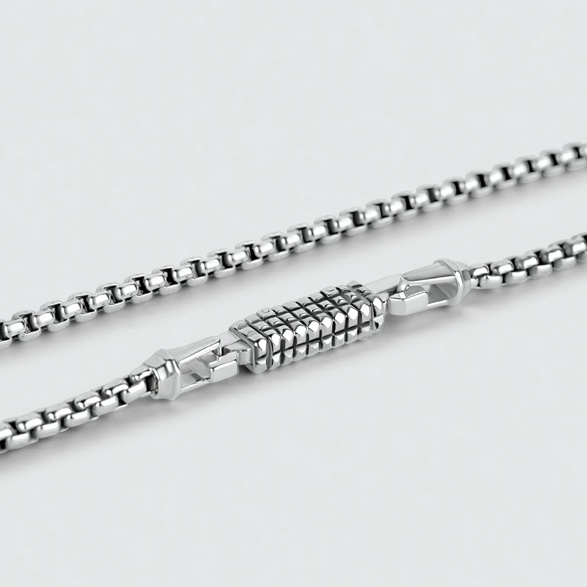 Kamal - Sterling Silver Venetian Box Chain Necklace 3mm - Image 7