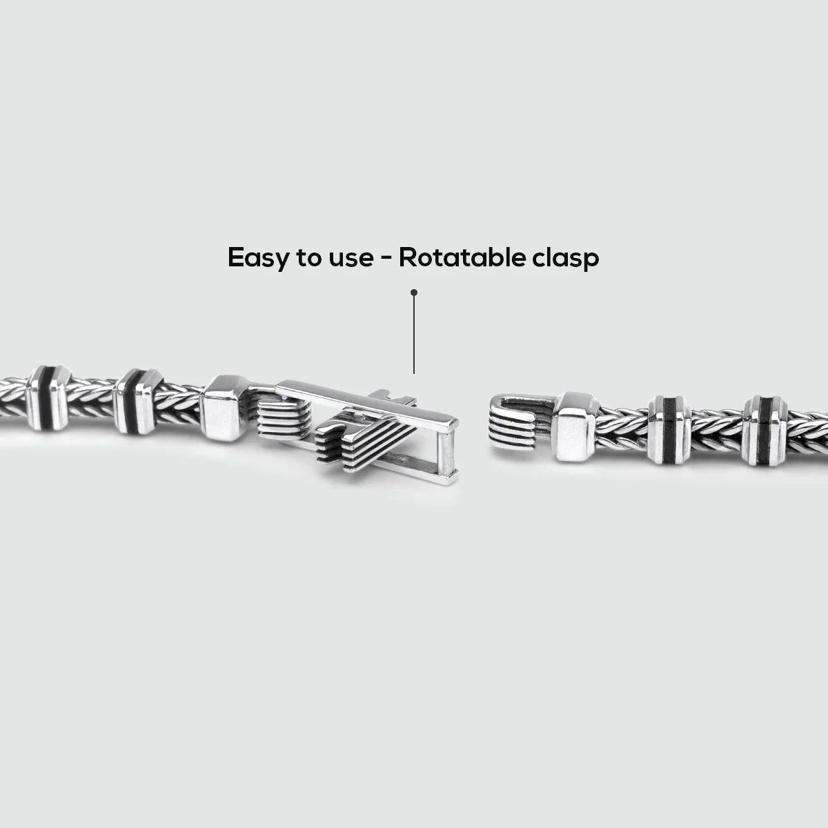 Khaled - Sterling Silver Brutalist Bracelet 6.5mm - Image 12