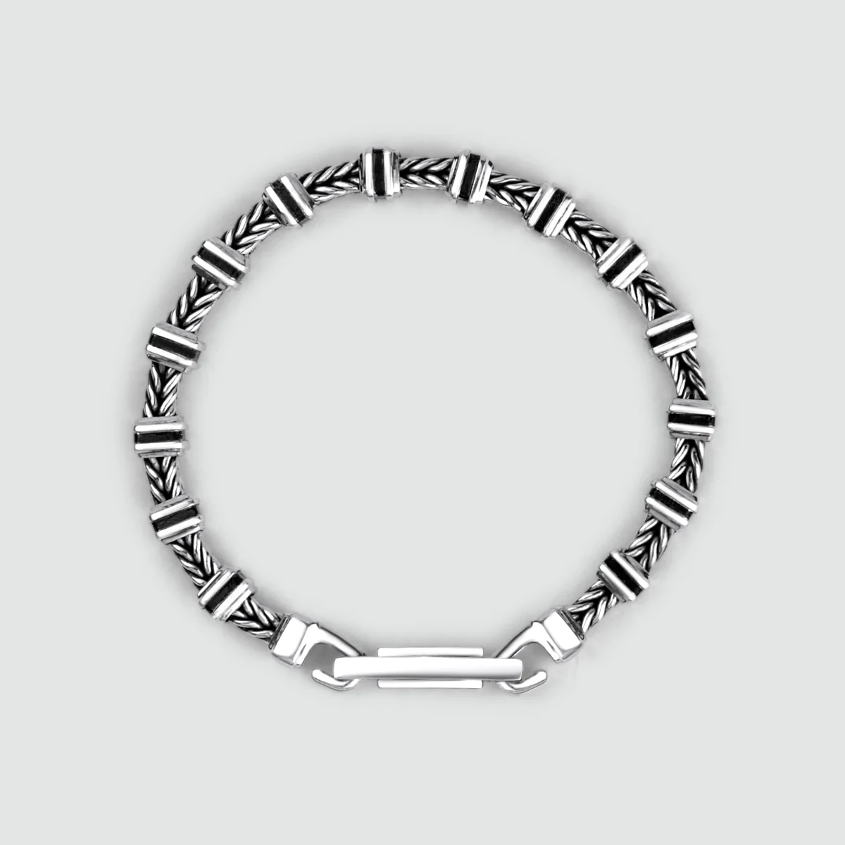Khaled - Sterling Silver Brutalist Bracelet 6.5mm - Image 13